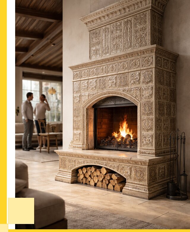 Купить изразцовый камин в Горячем Ключе от 258325 р. | ЭриданГрч