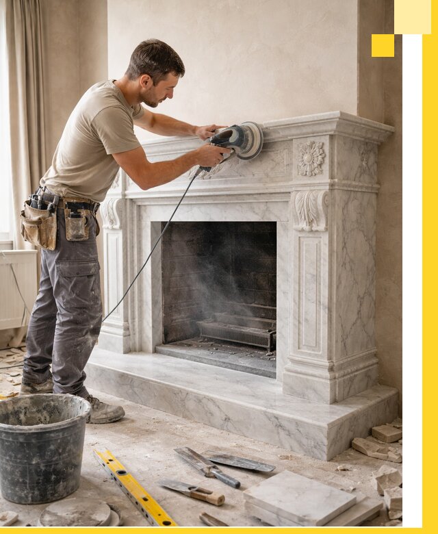 Изготовление и установка мраморных каминов в Горячем Ключе под ключ