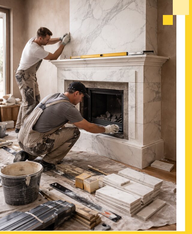 Отделка каминов в Горячем Ключе качественные облицовочные работы