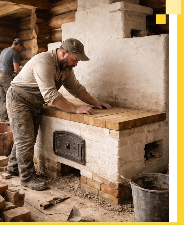 Проектирование и установка русской печи с лежанкой в Горячем Ключе