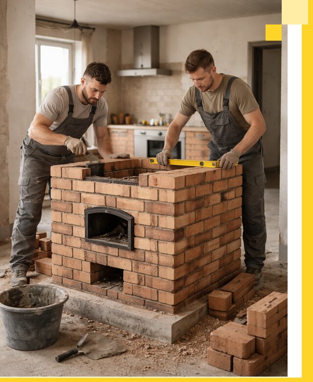 Установка и монтаж печей в частном доме в Горячем Ключе под ключ