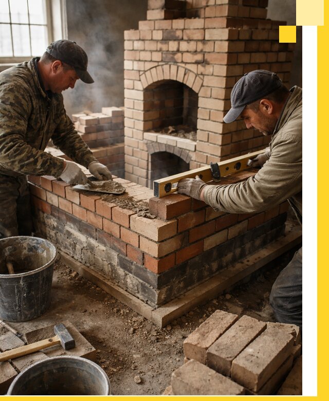 Изготовление и монтаж печей и каминов из кирпича в Горячем Ключе