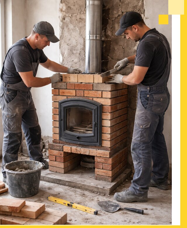 Монтаж печи камина под ключ в Горячем Ключе с гарантией и пусконаладкой