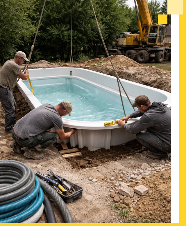 Установка и монтаж композитных бассейнов под ключ в Горячем Ключе