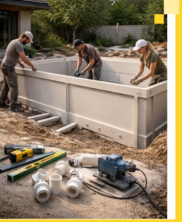 Установка полипропиленовых бассейнов под ключ в Горячем Ключе