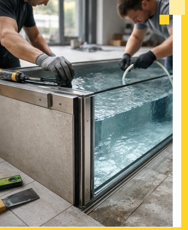 Проектирование и монтаж стеклянных бассейнов в Горячем Ключе