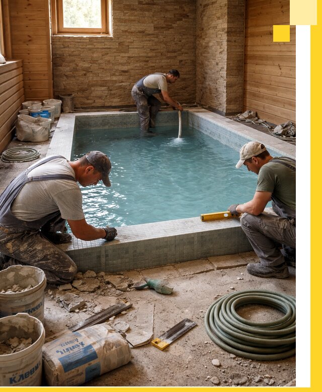 Проектирование и строительство бассейнов для бани в Горячем Ключе