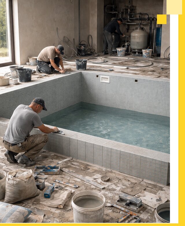 Строительство и монтаж бассейнов в помещении в Горячем Ключе