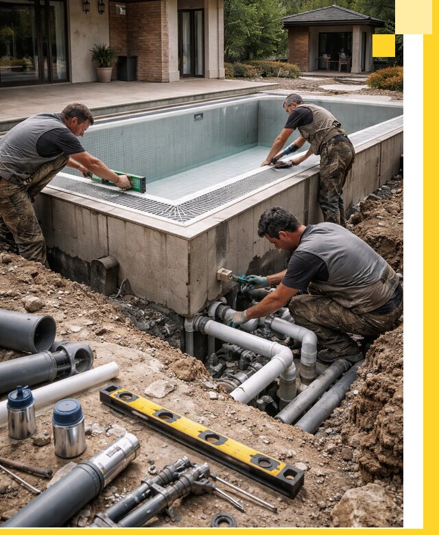 Строительство переливных бассейнов в Горячем Ключе под ключ