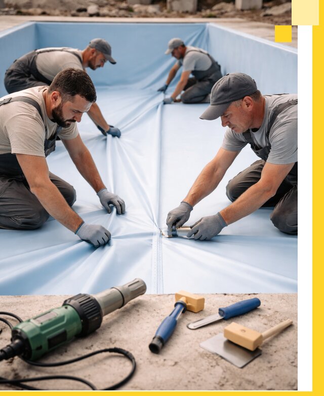 ПВХ пленка для бассейнов с монтажом и гарантией в Горячем Ключе