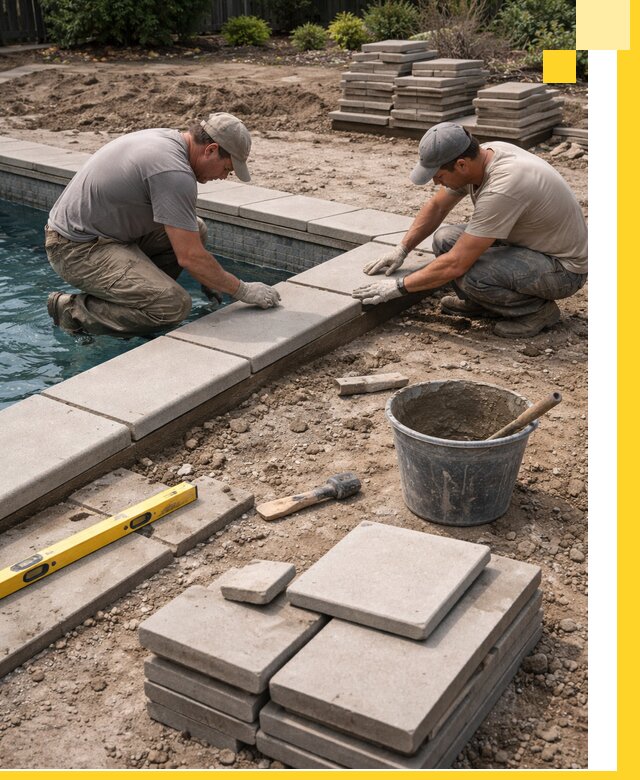 Установка и изготовление копингового камня для бассейнов в Горячем Ключе
