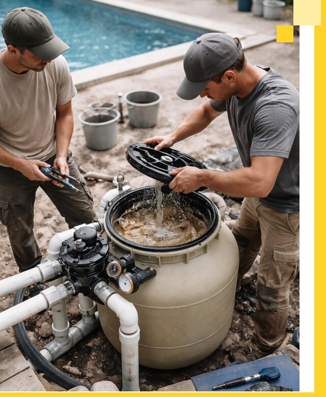 Установка и обслуживание песочных фильтров для бассейнов в Горячем Ключе