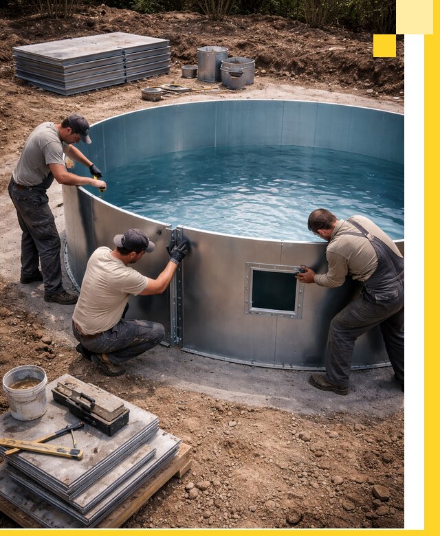 Круглые бассейны под ключ в Горячем Ключе проектирование и монтаж