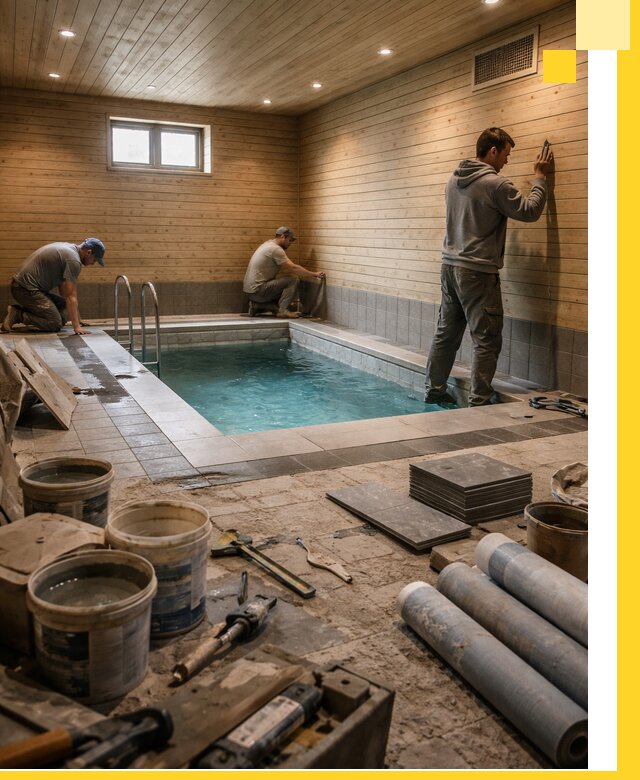 Строительство бани с бассейном и сауной под ключ в Горячем Ключе