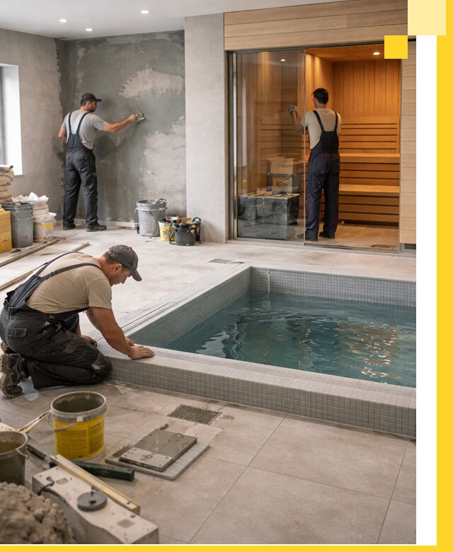 Проектирование и строительство сауны с бассейном в Горячем Ключе