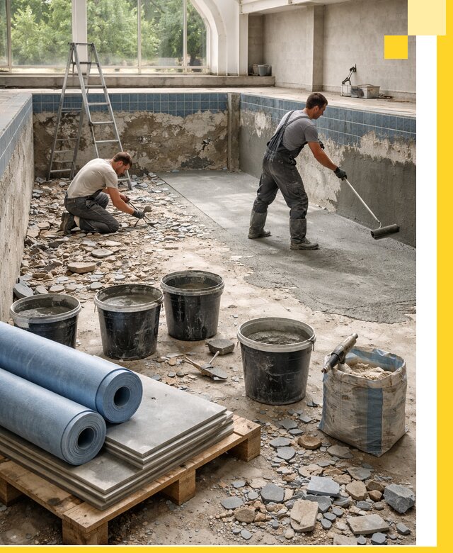 Реконструкция бассейнов в Горячем Ключе: ремонт, гидроизоляция