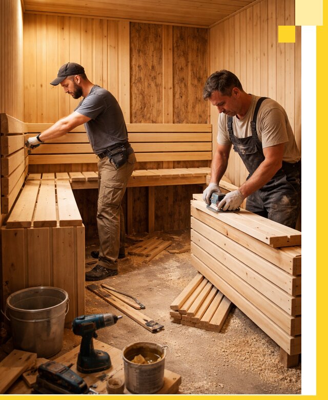 Профессиональный комплексный ремонт саун под ключ в Горячем Ключе