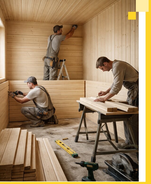 Обшивка саун в Горячем Ключе из натуральной древесины под ключ