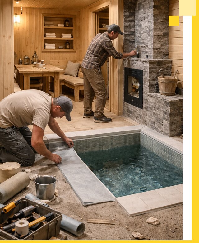 Строительство бань с комнатой отдыха под ключ в Горячем Ключе