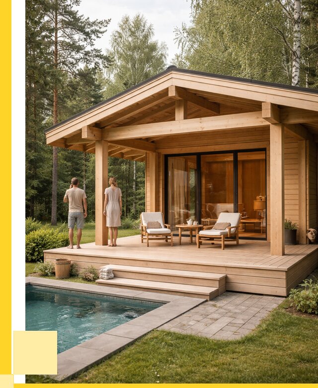 Бани с террасой под ключ в Горячем Ключе от 619980 р. | ЭриданГрч