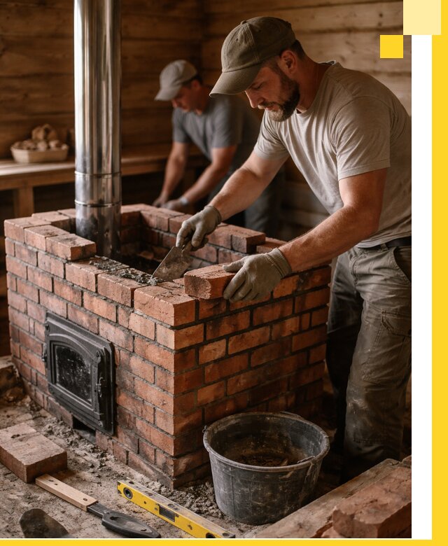 Кирпичные печи для бани под ключ в Горячем Ключе, проект и монтаж