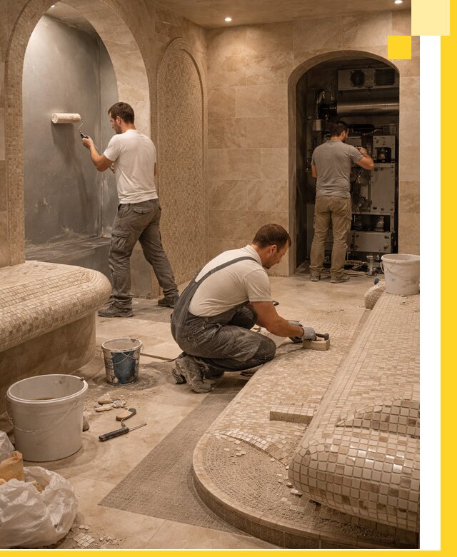 Строительство бани с хамамом и бассейном под ключ в Горячем Ключе