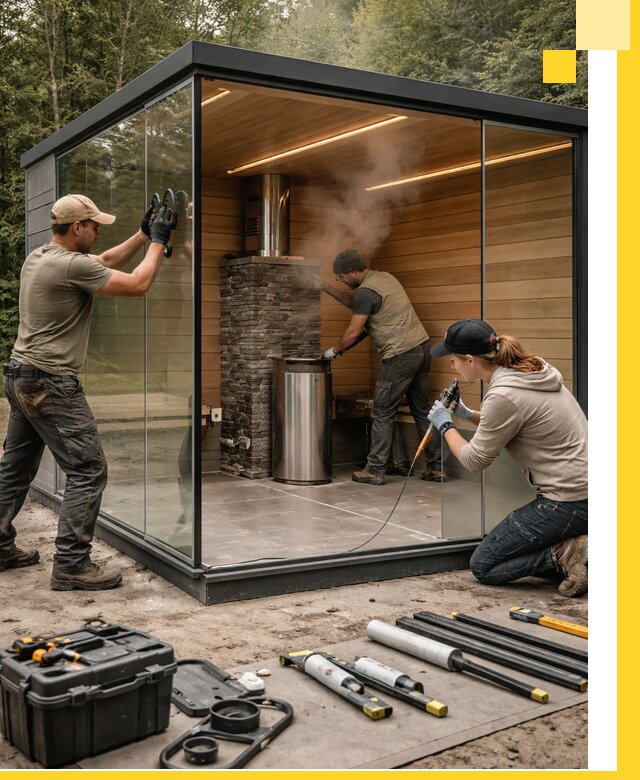 Проектирование и строительство стеклянных бань в Горячем Ключе