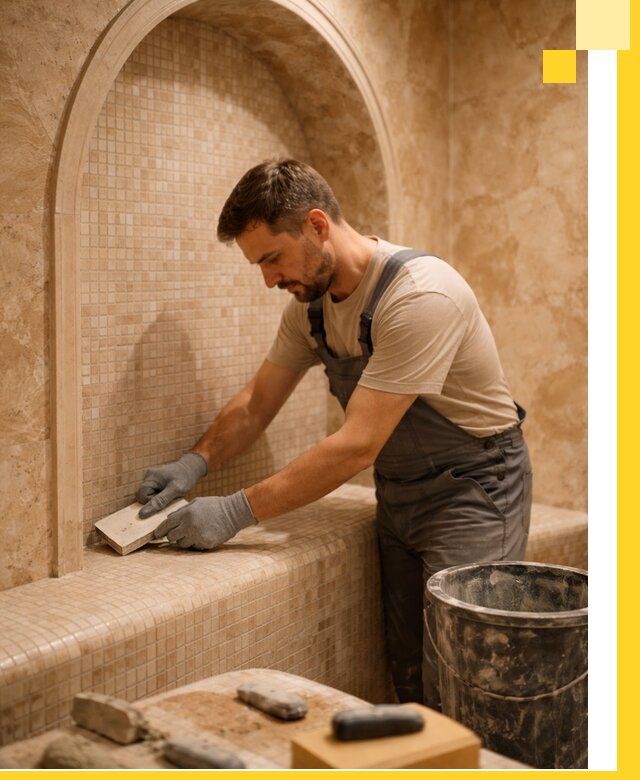 Профессиональная отделка хамамов с мозаикой под ключ в Горячем Ключе