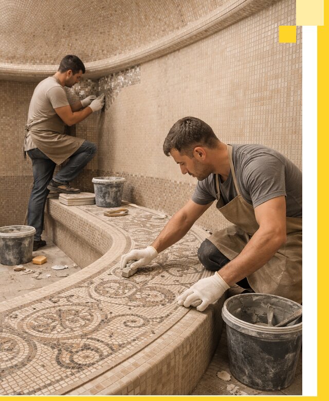 Плитка для хамама в Горячем Ключе, укладка, подбор и поставка